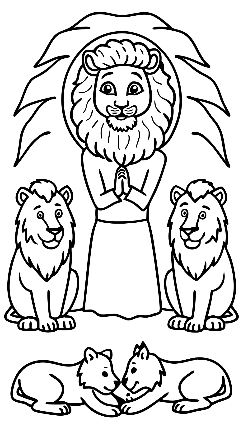 coloring page of daniel in the lion’s den